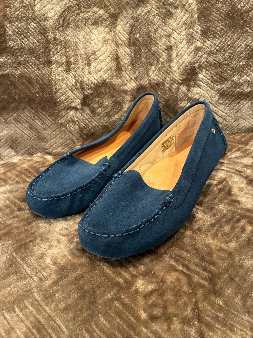 Moccasins in Baltic Blue Suede